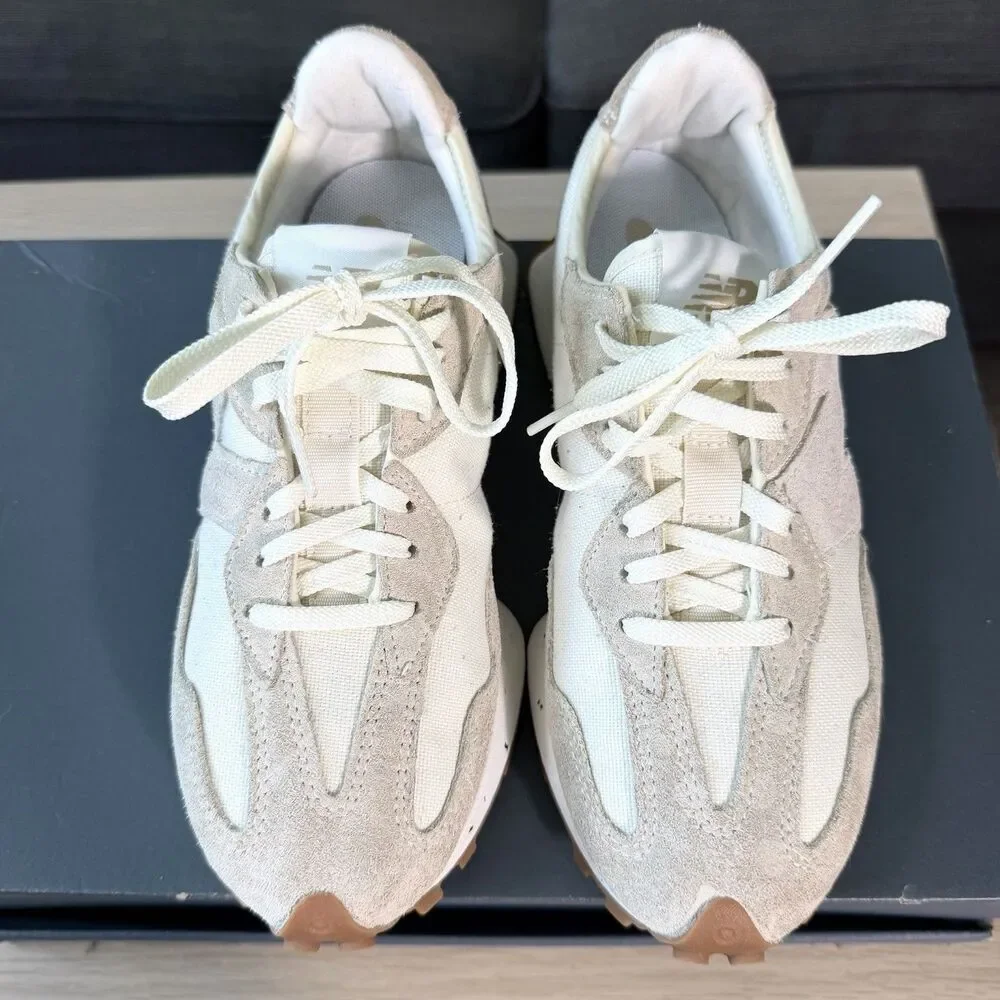 New Balance 327 Turtledove Beige Gum Suede Sneakers Women's Size 7
